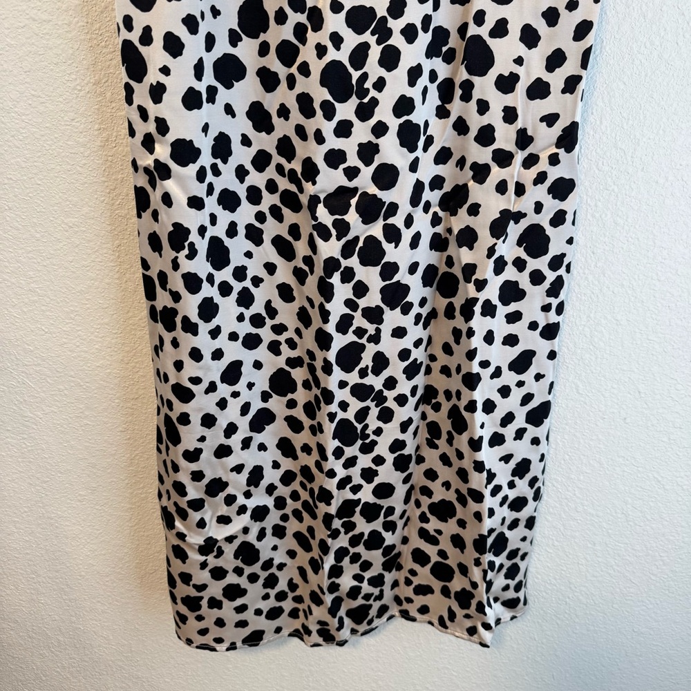 Anthropologie V-Neck Open-Back Slip Midi Dress NWT in Black & White Small - Picture 6 of 15